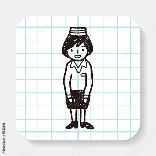 Flight Attendant doodle