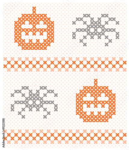 Seamless Halloween background with symmetrical pattern for web page backgrounds, textile designs, fills, banners, cards