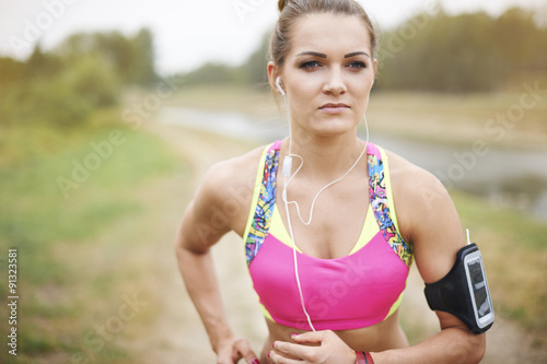 Attractive woman jogging in the park