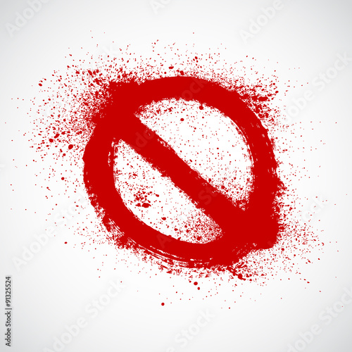 Not Allowed Sign. Grunge hand drawn symbol