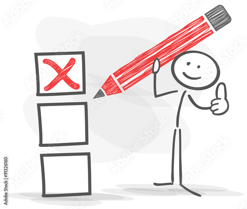 stickman pencil check red