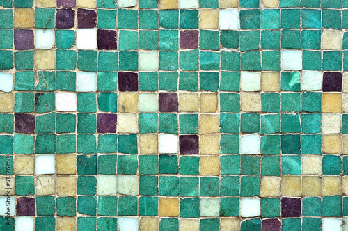 Colorful tile on the wall, background