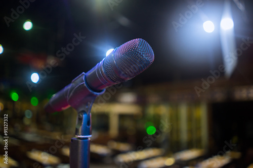 Microphone stand on the venue 