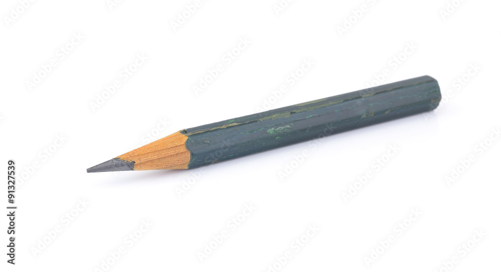 Old pencil isolated on white background Old pencil isolated on white background