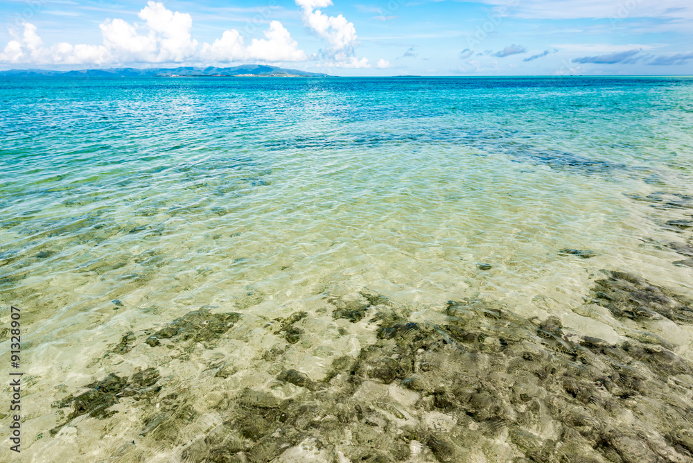 Sea, reef, rock, landscape. Okinawa, Japan, Asia. Sea, reef, rock, landscape. Okinawa, Japan, Asia.