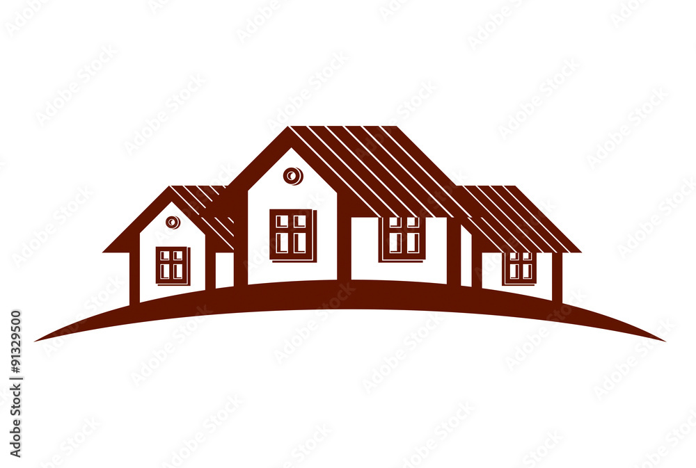 Abstract vector houses with horizon line. Can be used in adverti Abstract vector houses with horizon line. Can be used in adverti