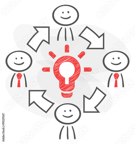 stickman teamworkd circle red
