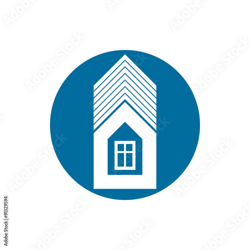 Real estate icon, vector abstract house. Property developer symb