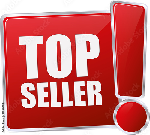 modern red top seller 3D vector icon