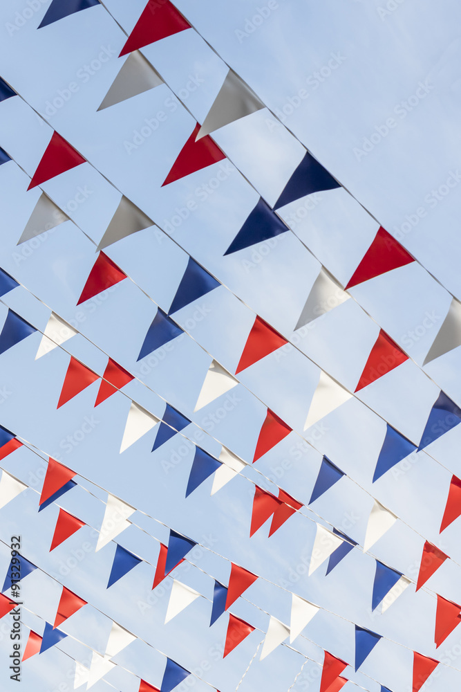 Red white and blue triangular bunting