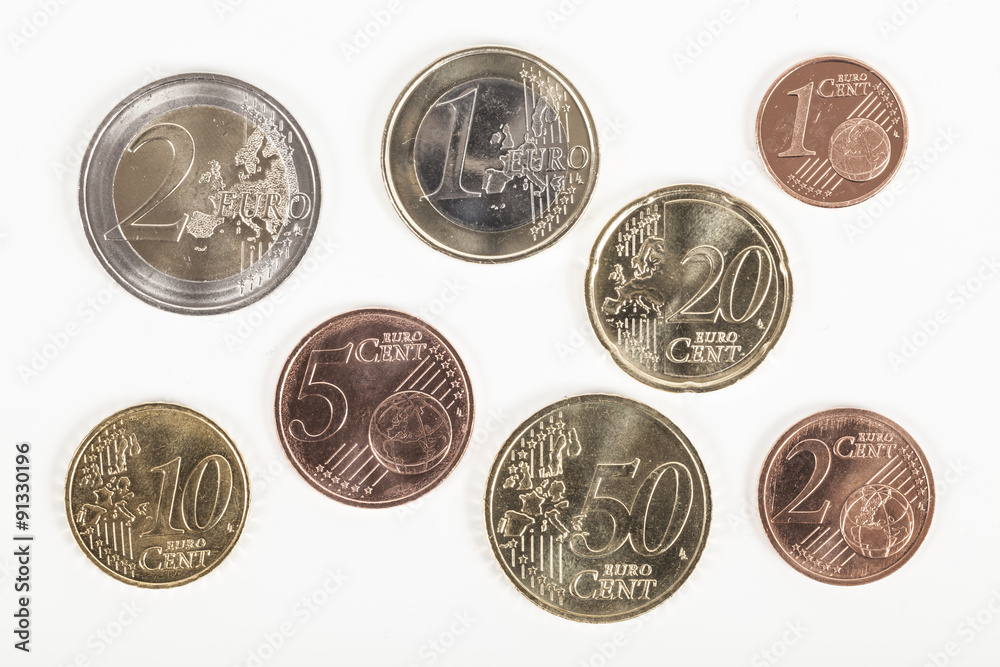 Gemischte Euro Münzen Stock Photo | Adobe Stock