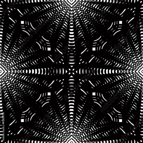 Geometric monochrome stripy overlay seamless pattern  black and