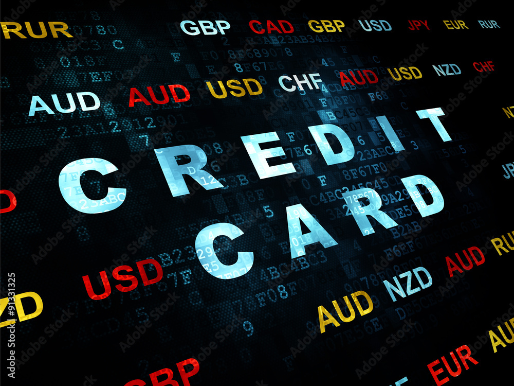 Currency concept: Credit Card on Digital background Currency concept: Credit Card on Digital background