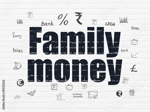 Money concept  Family Money on wall background