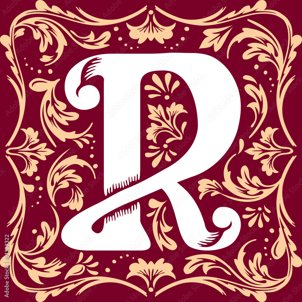 Fotografie old vintage letter R
