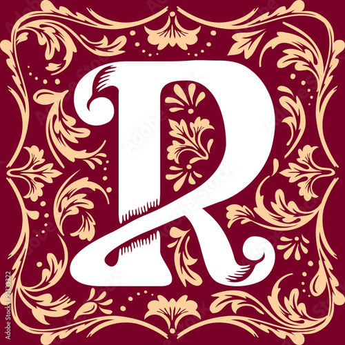old vintage letter R