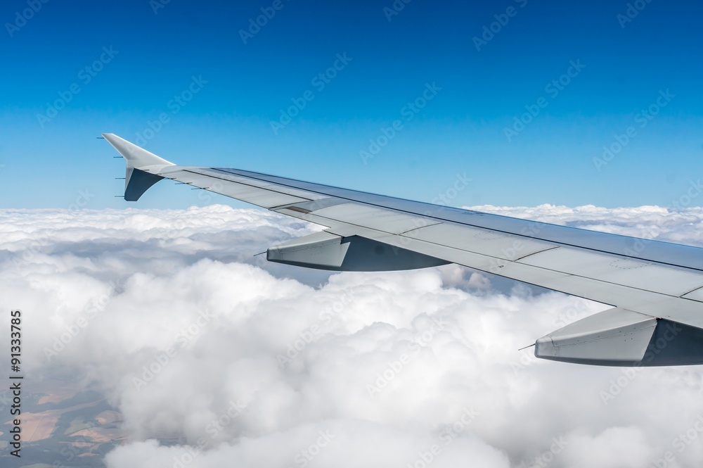 Fototapeta premium Looking through window airplane