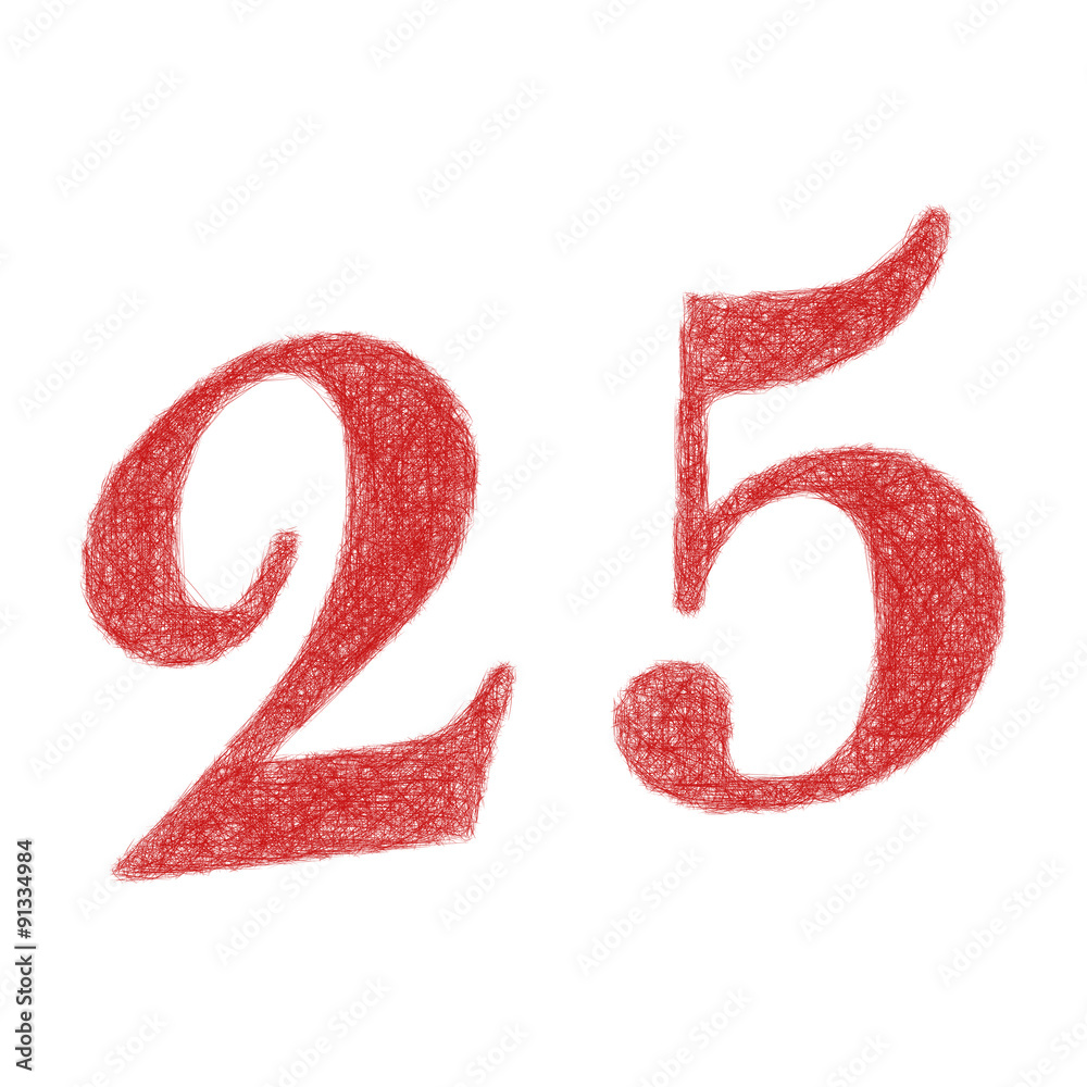 25 years anniversary - twenty five number font design 25 years anniversary - twenty five number font design