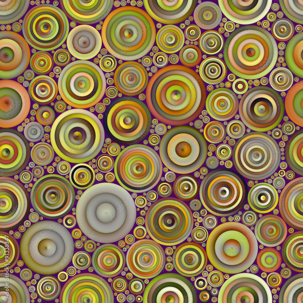 Fototapeta premium Retro Color Circles Seamless Pattern Mosaic.jpg