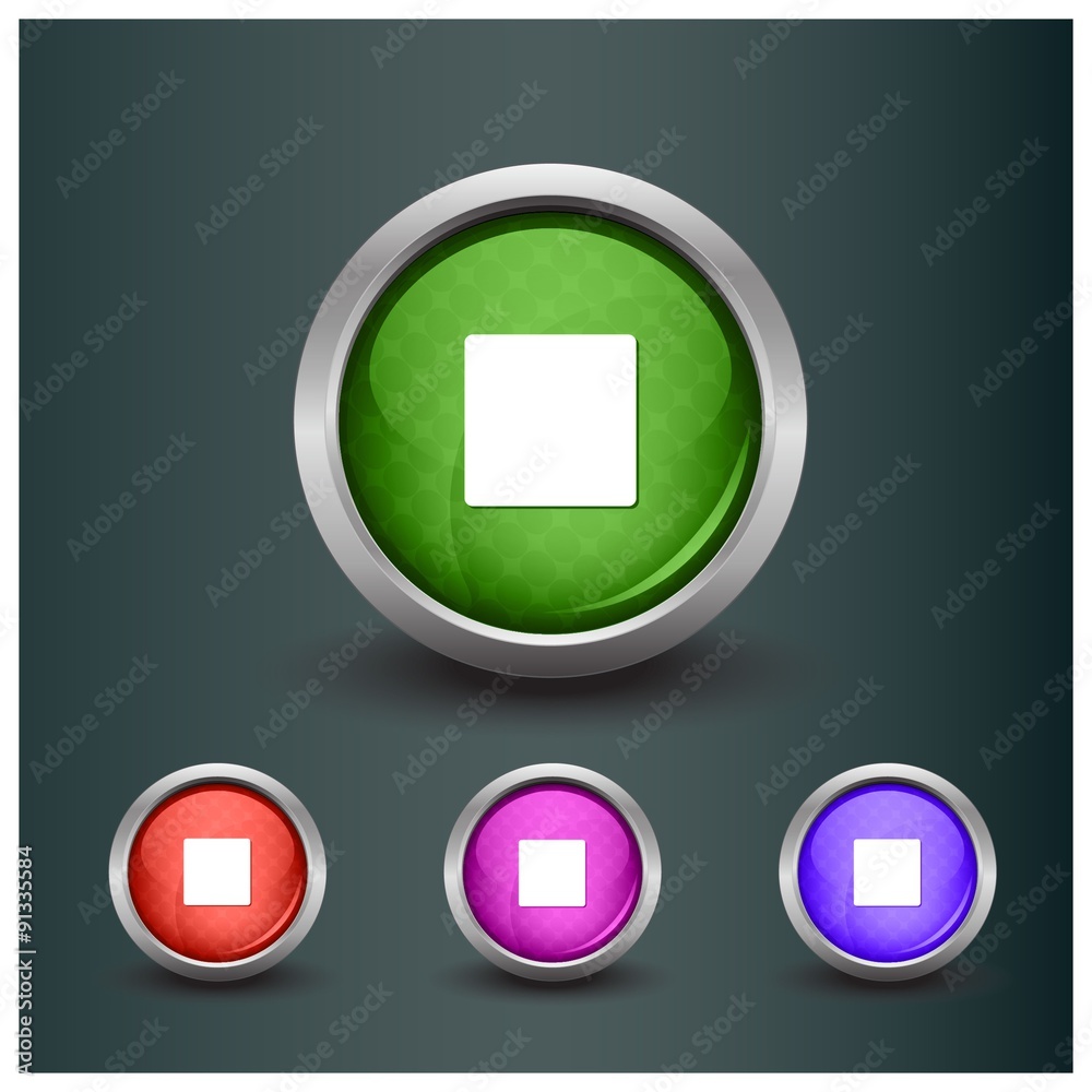 Set of isolated stop glossy vector web buttons. Beautiful internet buttons. Set of isolated stop glossy vector web buttons. Beautiful internet buttons.