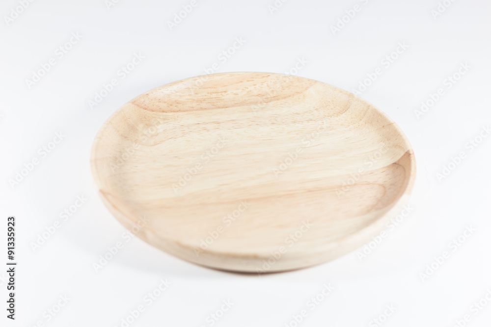 Wooden plate isolated on white background Wooden plate isolated on white background