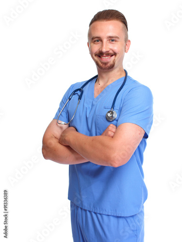 Smiling hospital doctor.