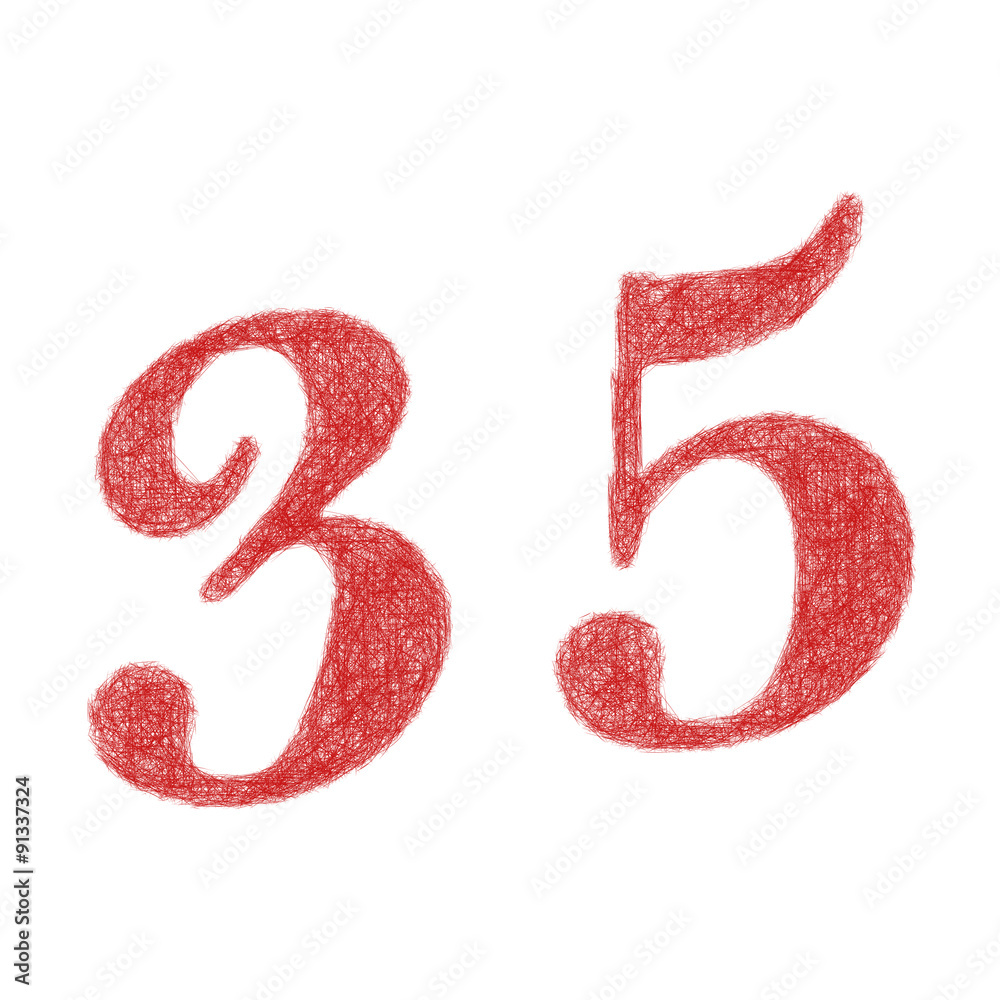 35 years anniversary - thirty five number font design