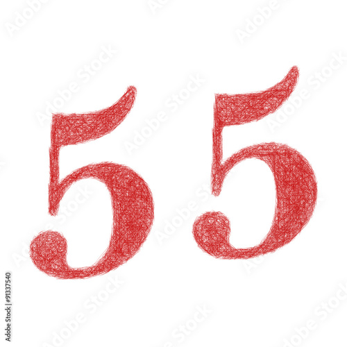 55 years anniversary - fifty five number font design