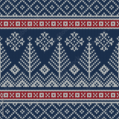 Christmas Sweater Design. Seamless Knitting Pattern
