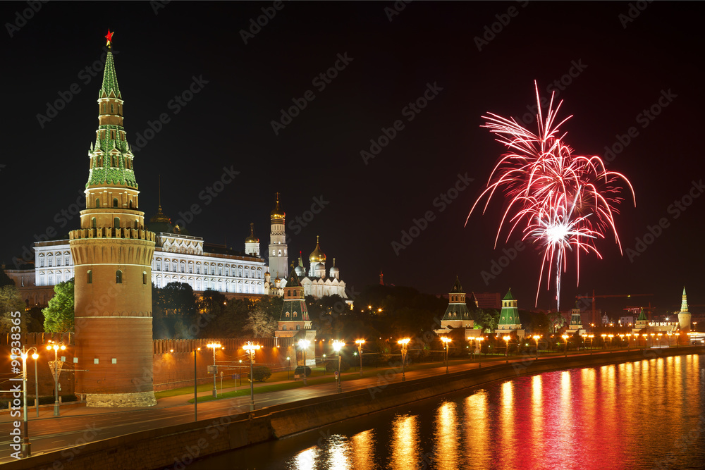 Fireworks over the Moscow Kremlin