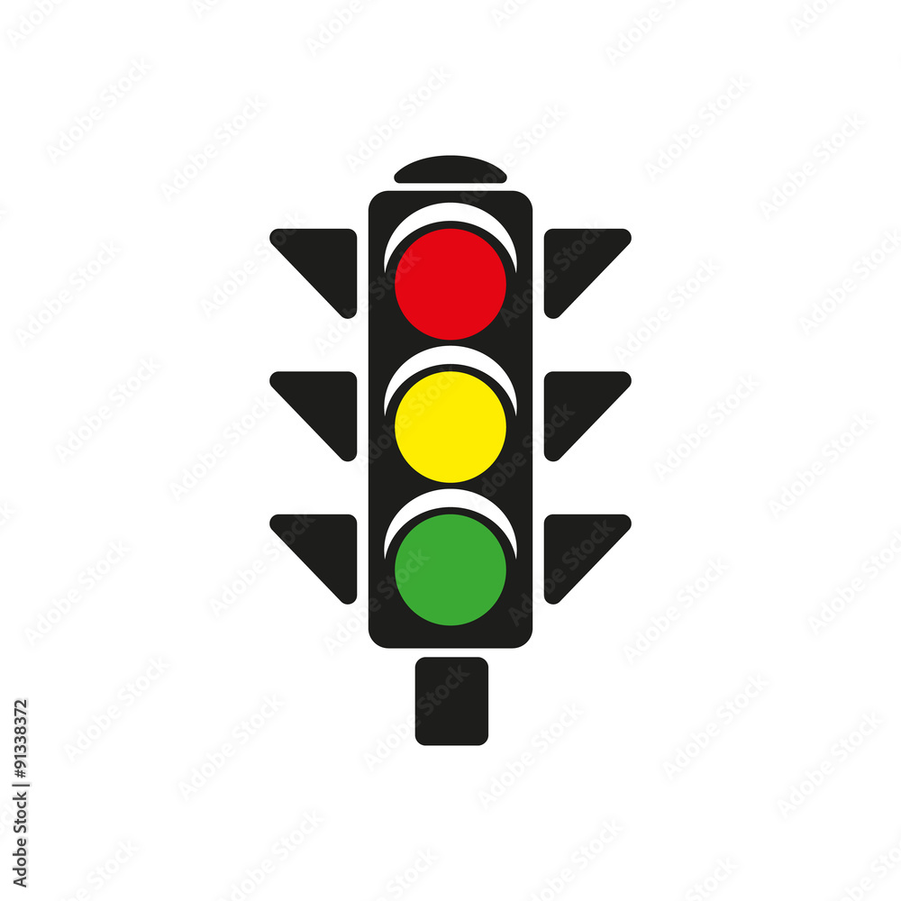 The traffic light icon. Stoplight and semaphore, crossroads symbol. Flat  Stock Vector | Adobe Stock