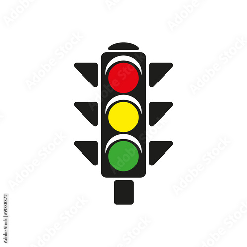 The traffic light icon. Stoplight and  semaphore, crossroads symbol. Flat