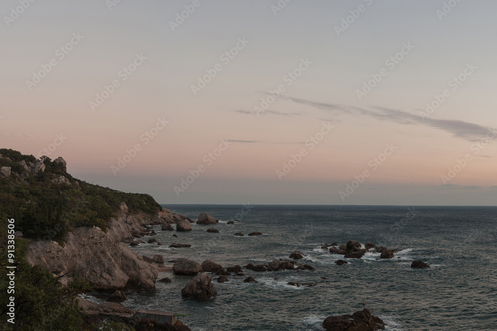 Crimea landscape with Black sea coast