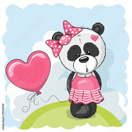 Fototapeta Naklejka Na Ścianę i Meble -  Panda with balloons