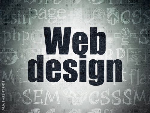 Web design concept: Web Design on Digital Paper background