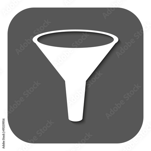 The funnel icon. Filtered and filter, laboratory, chemistry symbol. Flat