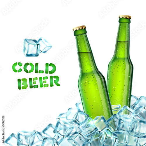 Beer Bottles And Ice