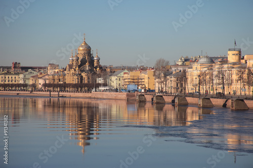 Vasilievsky island, in winter. Saint-Petersburg, Russia