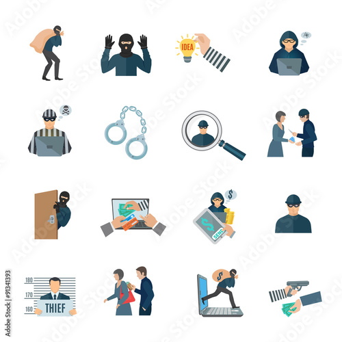 Theft Icons Set