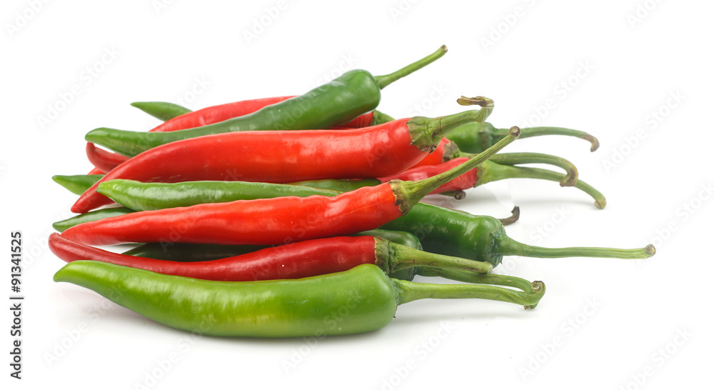 Fresh red and green cayenne pepper