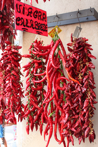 Calabrian chili peppers (also called Viagra Calabrese in Italian photo