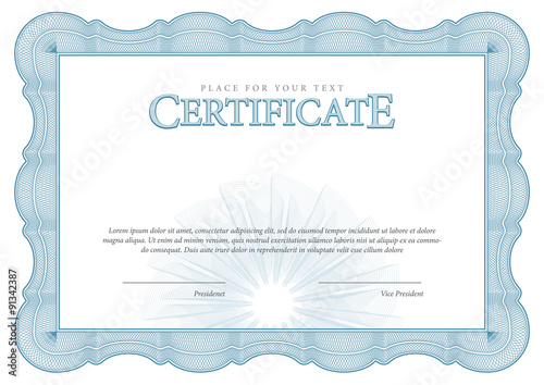Vintage Certificate. Template diplomas, currency.