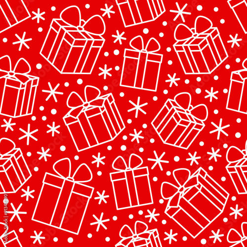 Seamless pattern with gift boxes 