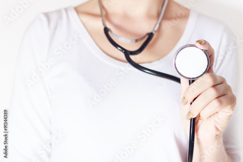 Body part - woman with stetoscope