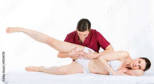 doctor evaluation woman back