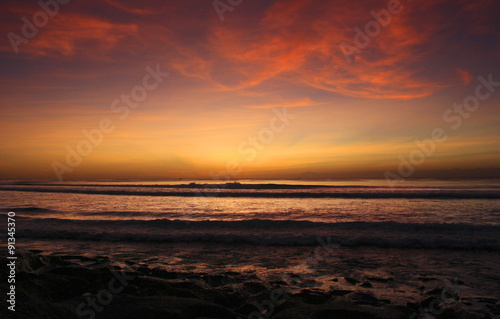 Beautiful sunset on the Indian Ocean island of Bali