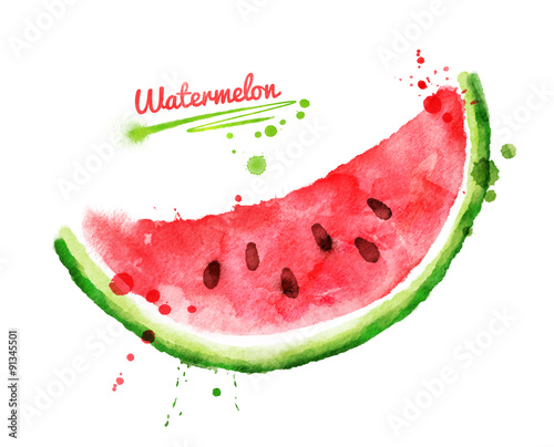 Watercolor watermelon.