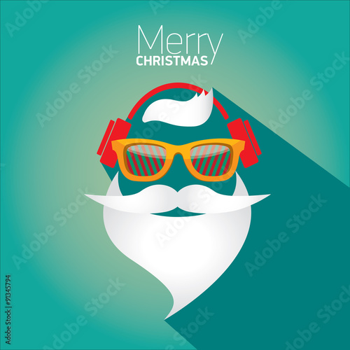 Christmas hipster poster for party or card.