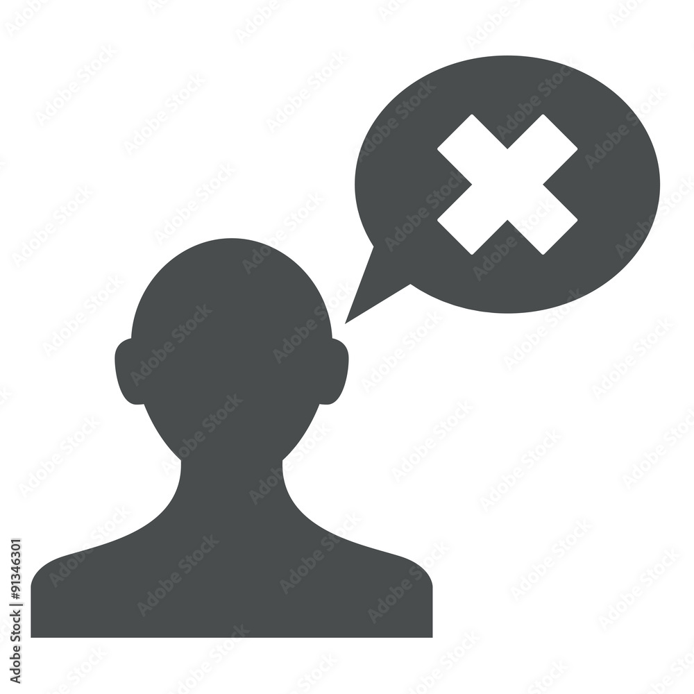 Icono usuario con comentario error gris Icono usuario con comentario error gris