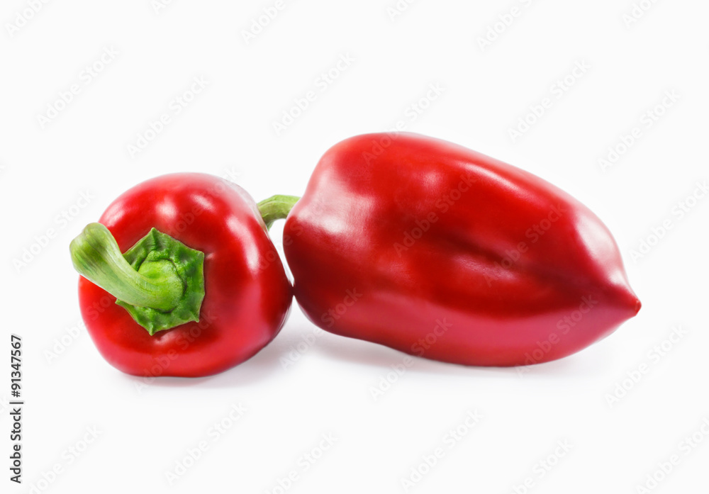 red peppers isolated on a white background red peppers isolated on a white background